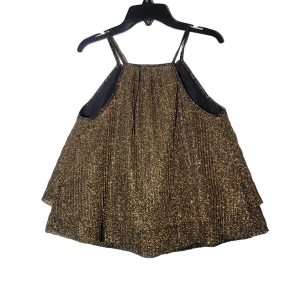 ✨a.n.a Sz XS Women's Sleeveless Sparkle gold party sleeve less Top blouse - Picture 3 of 7